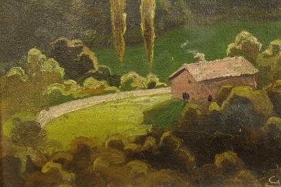 Charles LIEBERT (XIX-XX)
Maison en forêt,...