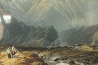 T.M RICHARSON, La montagne rocheuse, gravure,...