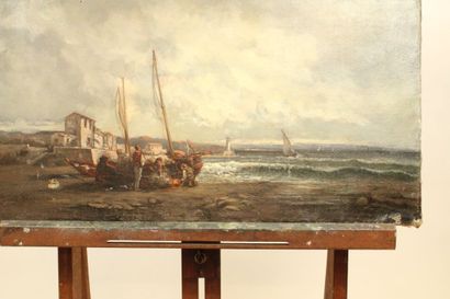 Louis BRETAGNE (XIXè siècle)
Pêcheurs sur...