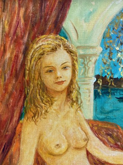 Emile ROCHER (1928-2014) Bathing girl with...