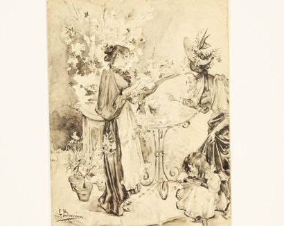 Luis BONNIN MARTIN (1873-1964) 
Le bouquet,...