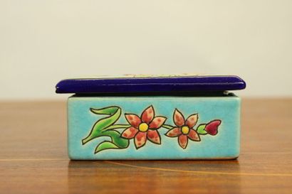 A. Massé Cover pot in porcelain with marbled...