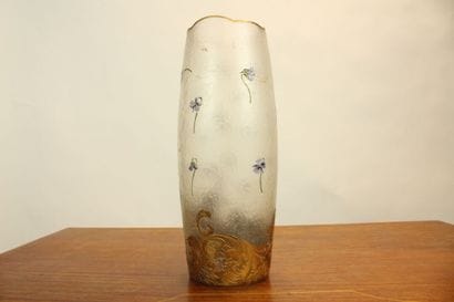 MONTJOYE Glass vase decorated with acid-etched...