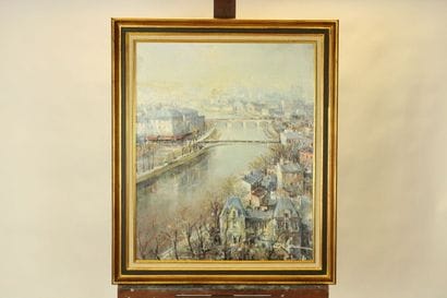Lucien DELARUE (1925-2011). 
Vue de la Seine....