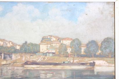Henry GROSJEAN (1864-1948) 
Bord de rivière...