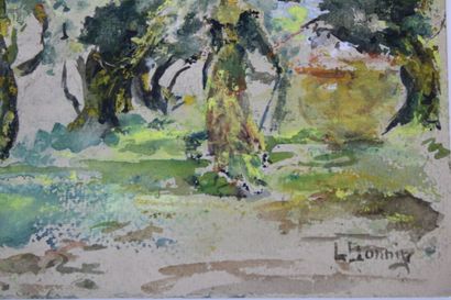 Luis BONNIN MARTIN (1873-1964)
L'allée d'arbres,...
