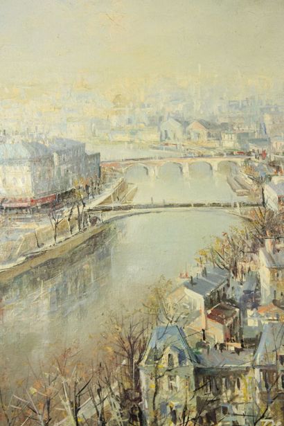 Lucien DELARUE (1925-2011). 
Vue de la Seine....