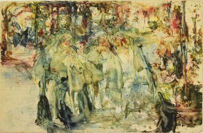 Luis BONNIN MARTIN (1873-1964) 
Procession...