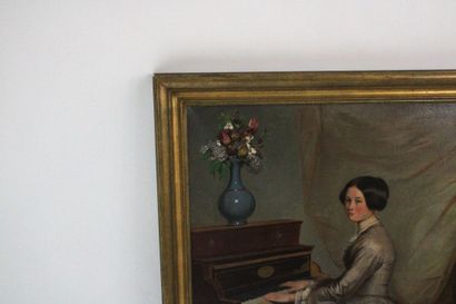 École Française du XIXe siècle. Dame à son...