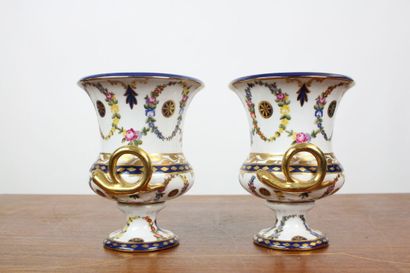 SEVRES (dans le goût de)
Paire de vases Médicis...