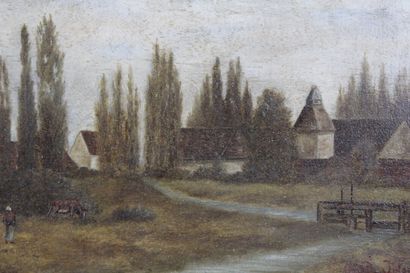 Alfred JOLY (XIXème)
Paysanne en campagne,...