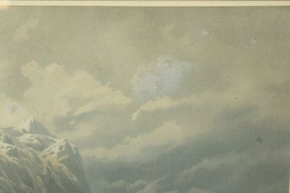 T.M RICHARSON, La montagne rocheuse, gravure,...