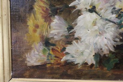 Ecole du XIXème siècle.
Bouquet de fleurs,...