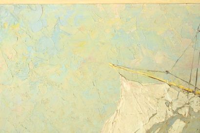 Louis BONAMICI (1878-1966), Navire, huile...