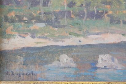 Victor BRUGAIROLLES (1869-1936) 
Le pont...