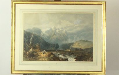 T.M RICHARSON, La montagne rocheuse, gravure,...