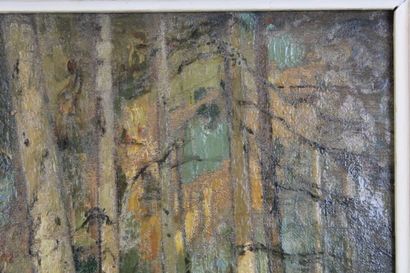 Henry GROSJEAN
Sous-bois en automne, huile...