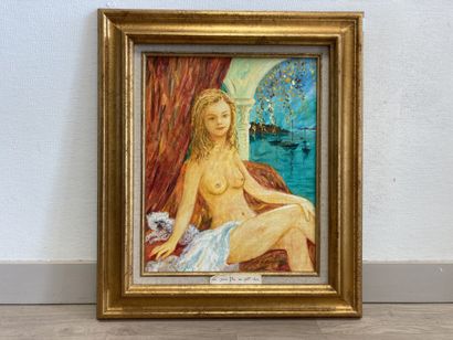 Emile ROCHER (1928-2014) Bathing girl with...