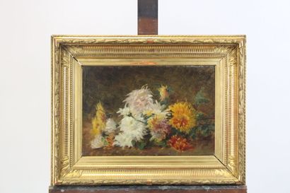 Ecole du XIXème siècle.
Bouquet de fleurs,...