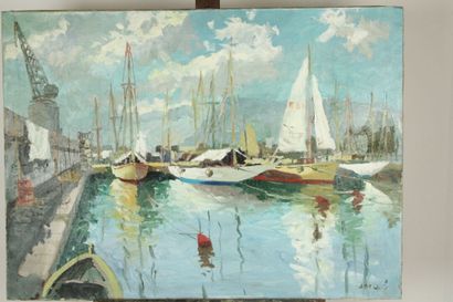 Juan ABELLO PRAT (1922-2008)
Bateaux au port,...