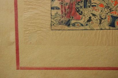 CHINE. Réunion de trois dessins à l'encre...