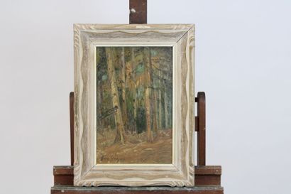 Henry GROSJEAN
Sous-bois en automne, huile...