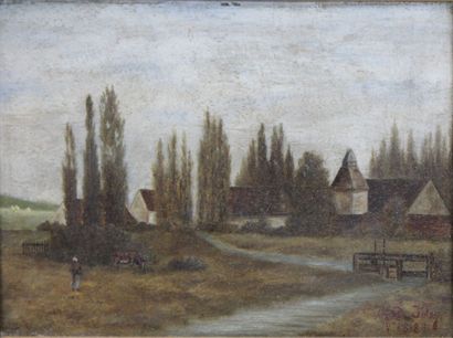 Alfred JOLY (XIXème)
Paysanne en campagne,...