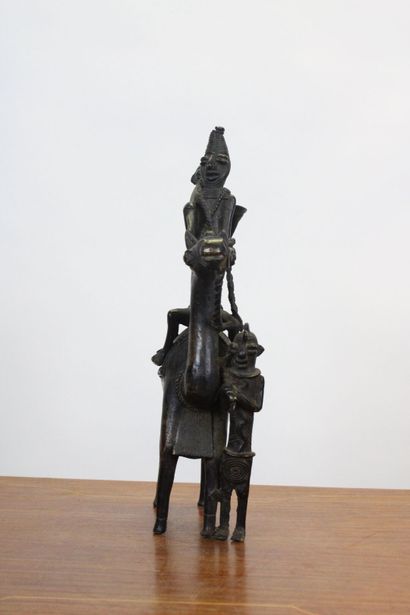 CHAD. Two Sao horsemen in bronze. XXth century....