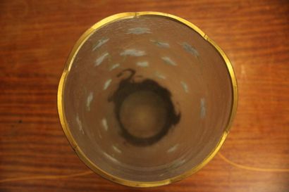 MONTJOYE Glass vase decorated with acid-etched...