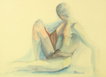 École du XXème siècle
Athlète, aquarelle...