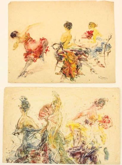 Luis BONNIN MARTIN (1873-1964) 
Le flamenco,...