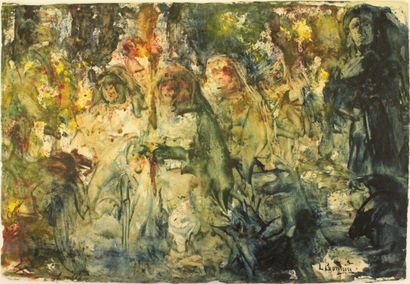 Luis BONNIN MARTIN (1873-1964) 
Procession...