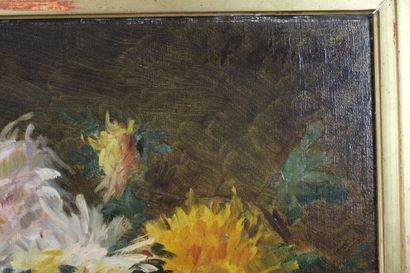 Ecole du XIXème siècle.
Bouquet de fleurs,...