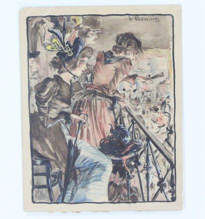 Luis BONNIN MARTIN (1873-1964)
Le balcon,...