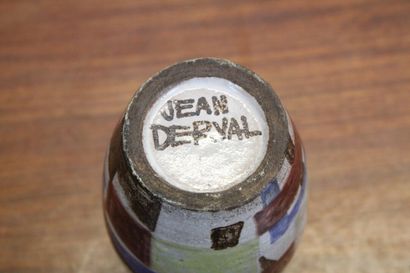 Jean DERVAL (1925-2010). 
Polychrome ceramic...
