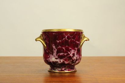 A. Massé Cover pot in porcelain with marbled...