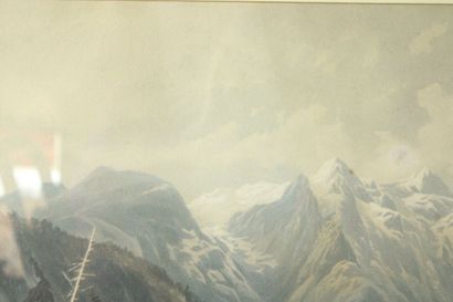 T.M RICHARSON, La montagne rocheuse, gravure,...