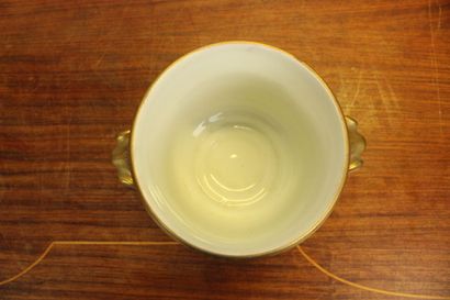A. Massé Cover pot in porcelain with marbled...