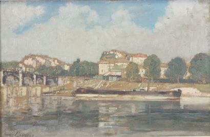 Henry GROSJEAN (1864-1948) 
Bord de rivière...