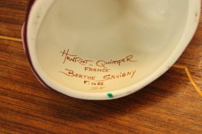 Berthe SAVIGNY for Henriot QUIMPER
Porcelain...