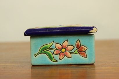 A. Massé Cover pot in porcelain with marbled...