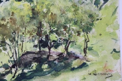 Luis BONNIN MARTIN (1873-1964)
L'allée d'arbres,...