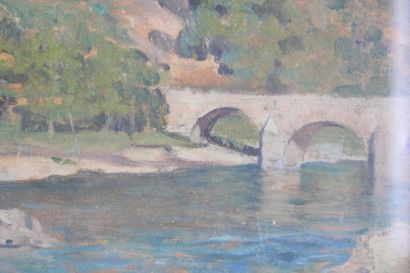 Victor BRUGAIROLLES (1869-1936) 
Le pont...