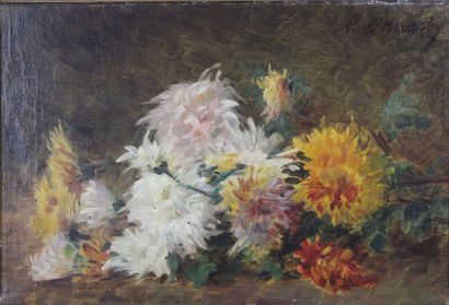 Ecole du XIXème siècle.
Bouquet de fleurs,...