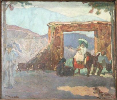 Augustin FERRANDO (1880-1957). 
Scène de...
