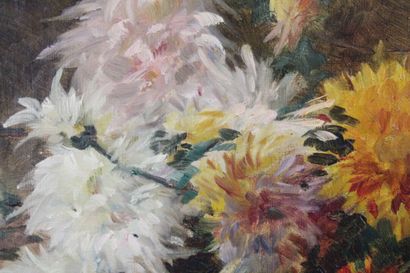 Ecole du XIXème siècle.
Bouquet de fleurs,...