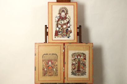 CHINE. Réunion de trois dessins à l'encre...