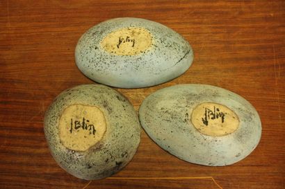 Jacques BLIN (1920-1995) Suite of 3 ceramic...