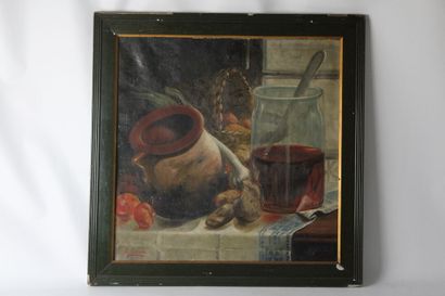 École française, XXème siècle. 
Nature morte,...