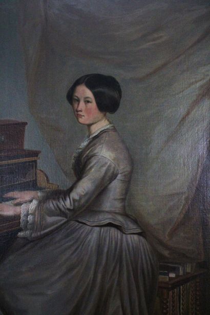 École Française du XIXe siècle. Dame à son...